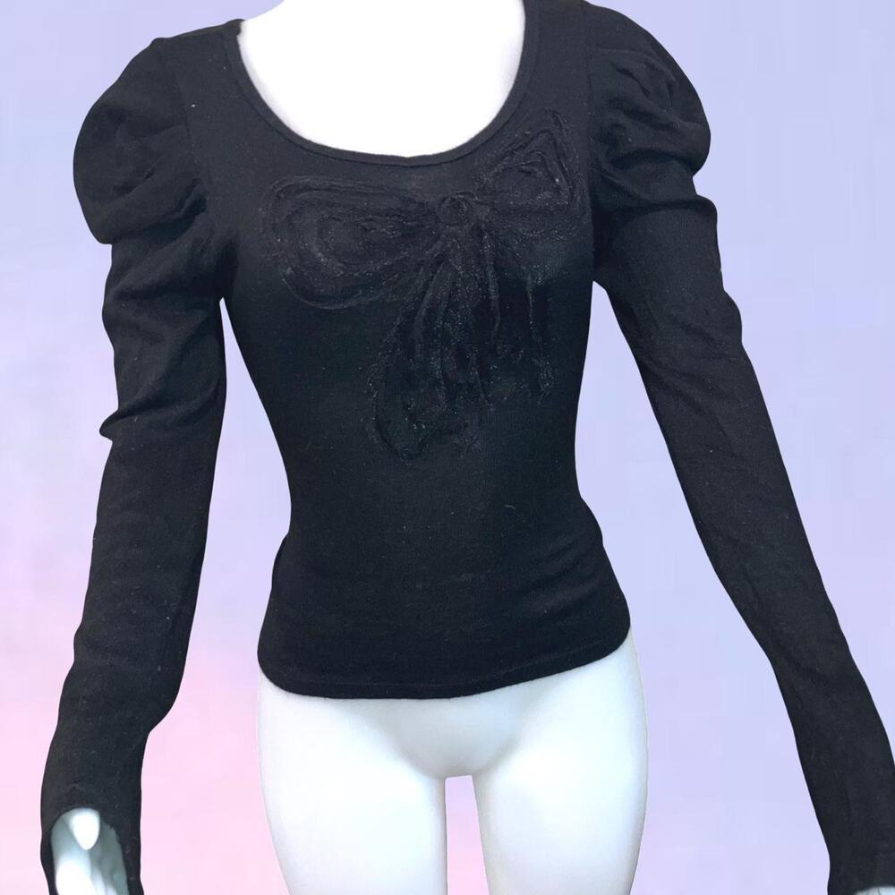 Vintage 90s y2k knit top fairycore peasant top
